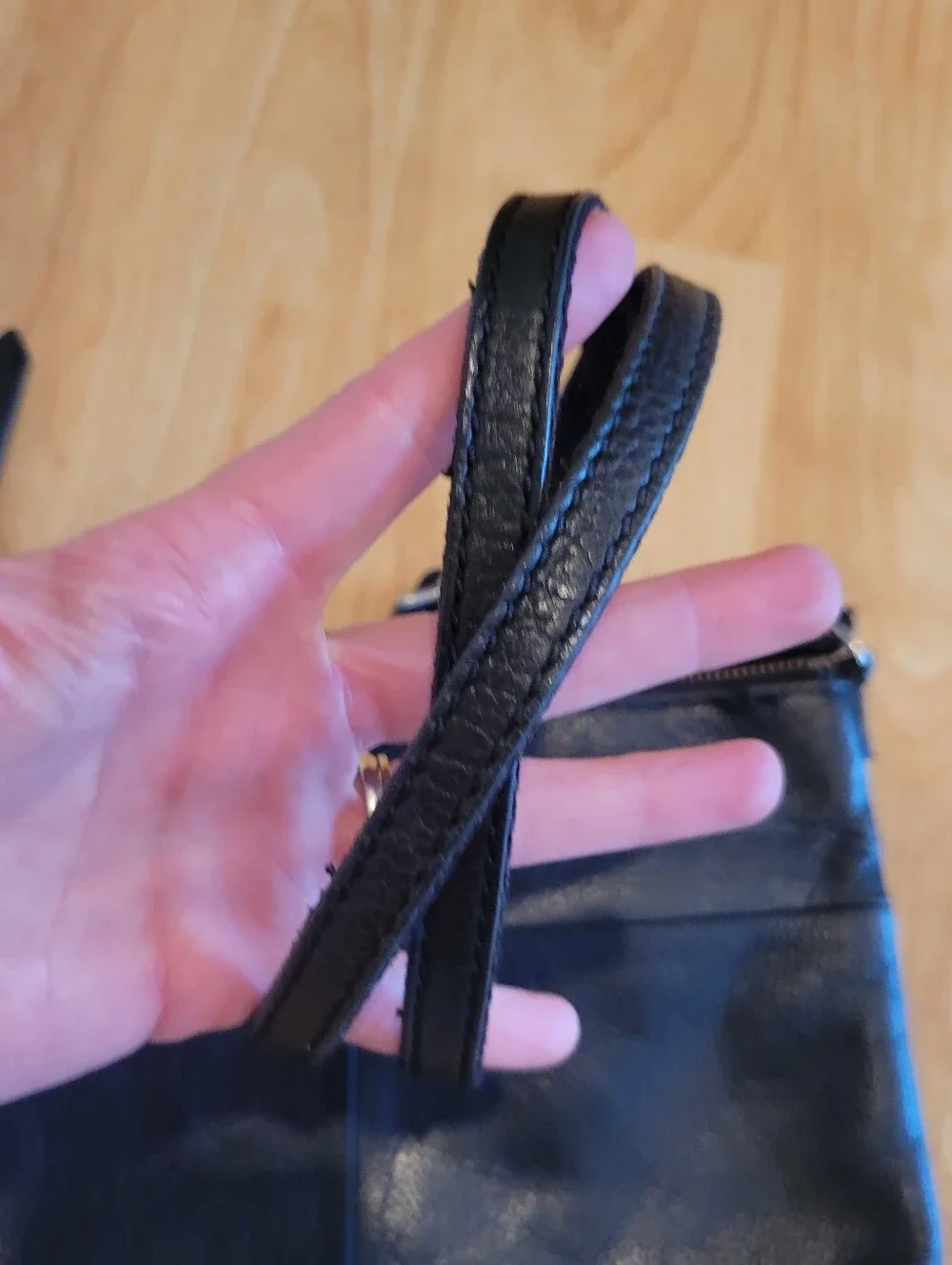 Fossil Dawson Crossbody Black Pebbled Leather Shoulder Bag Cowhide